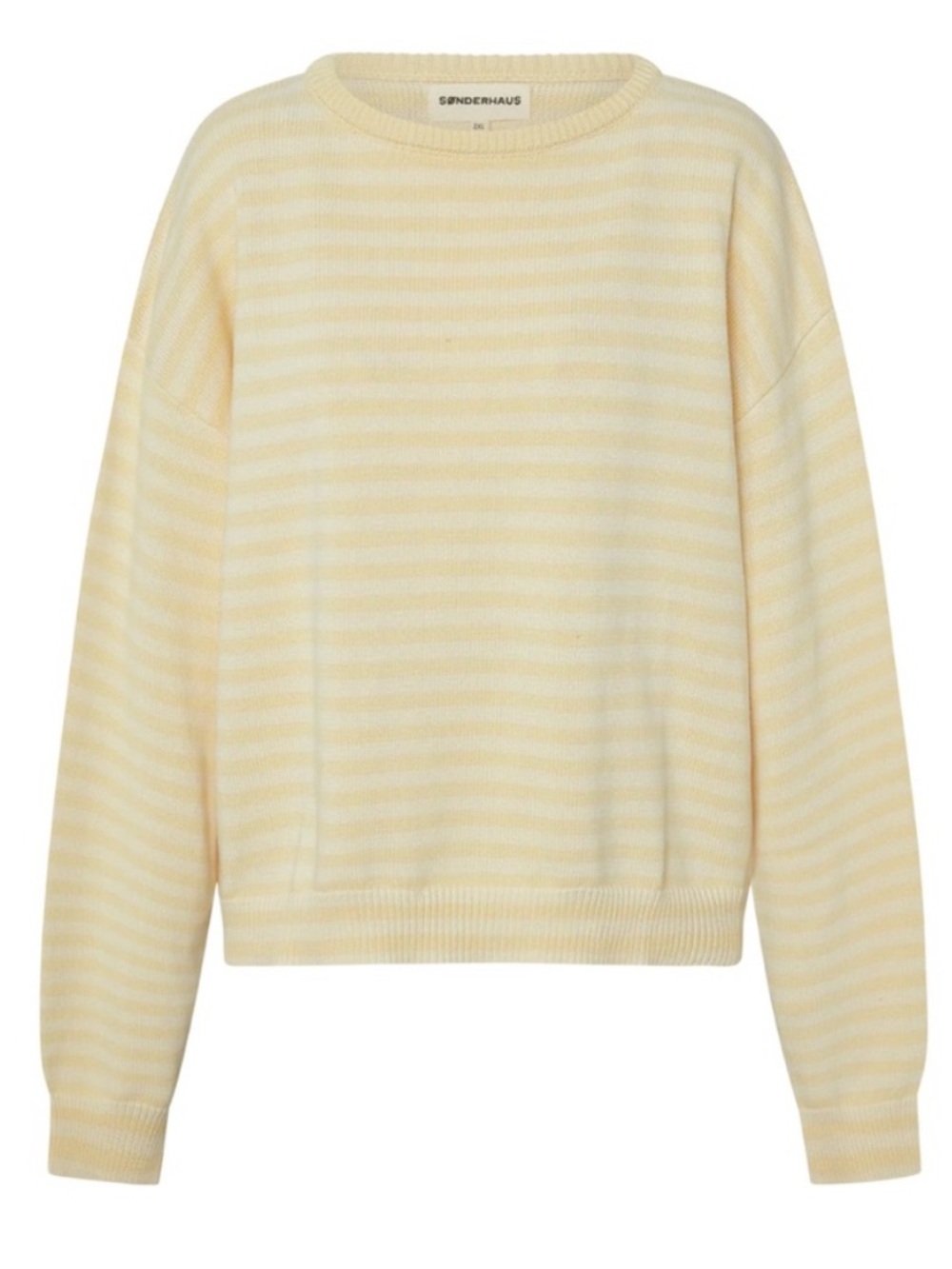 Sonderhaus "I Can't Believe It's Not Vintage" Crewneck Sweater Vanilla Stripe XS